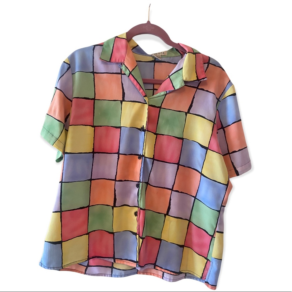 90’s patterned notations shirt 💖